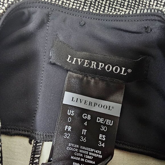 Liverpool 0 Black White Stretch Pencil Skirt Office Career Corporate Academia - Picture 5 of 6